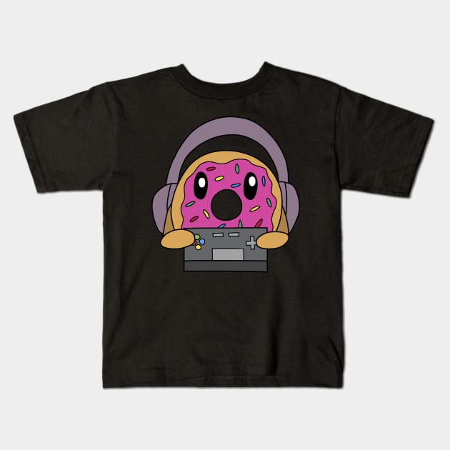 Donut Gamer Kids T-Shirt by pako-valor